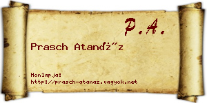 Prasch Atanáz névjegykártya